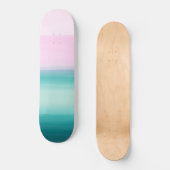 Skateboard Aquarelle rose Turquoise de Seafoam Abstrait #1 (Recto)