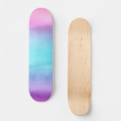 Skateboard Aquarelle rose Turquoise violet (Recto)