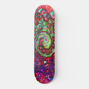 Skateboard Aquarelle Rouge Super Abstrait Retro Liquid Swirl