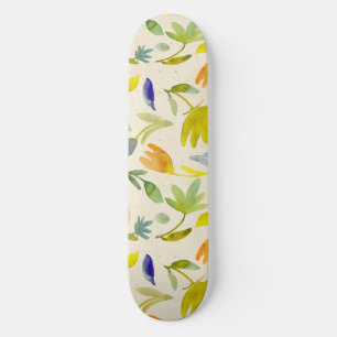 Skateboard Aquarelle rustique Jardin Floral Botanique