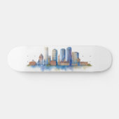 Skateboard Aquarelle Skyline de Boston City | MA Boston moder (Horz)