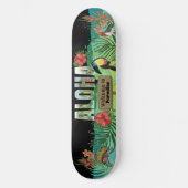 Skateboard Aquarelle Unique Vibrante Aloha Paradis Tropical (Recto)
