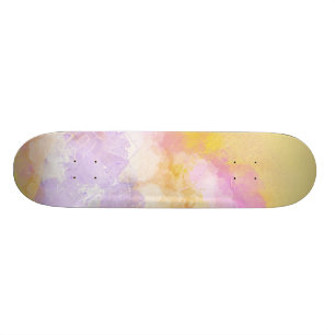 Skateboard Aquarelles abstraites - arrière - plan orange