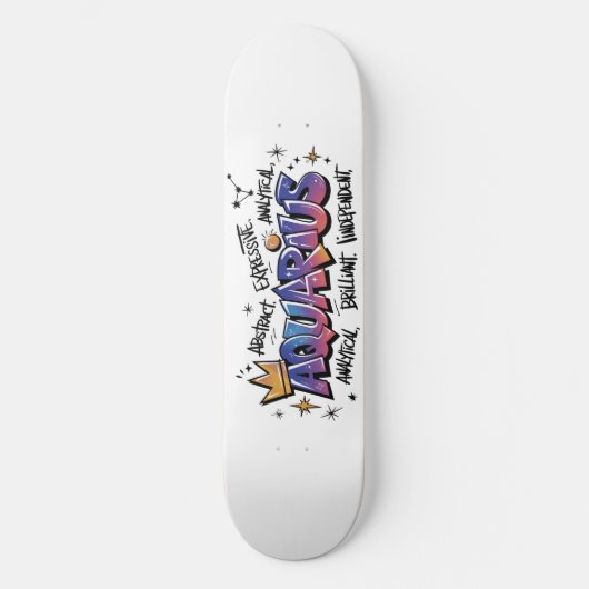 Skateboard Aquarius Zodiac Graffiti  (Recto)