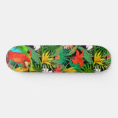 Skateboard Ara et fleurs multicolores  (Horz)