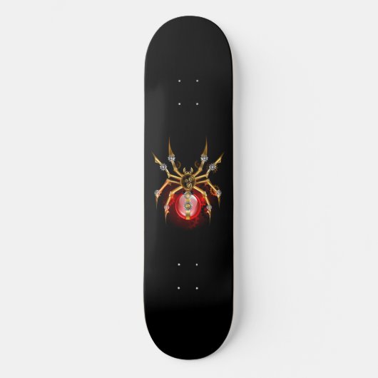 Skateboard Araignée en vapeur noire (Recto)