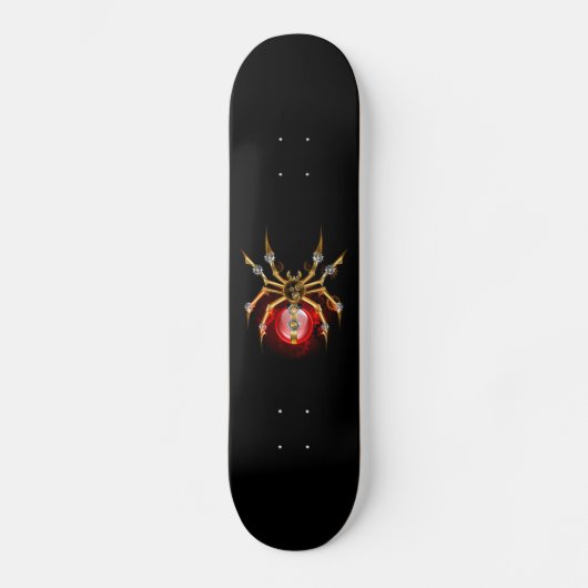 Skateboard Araignée en vapeur noire (Recto)