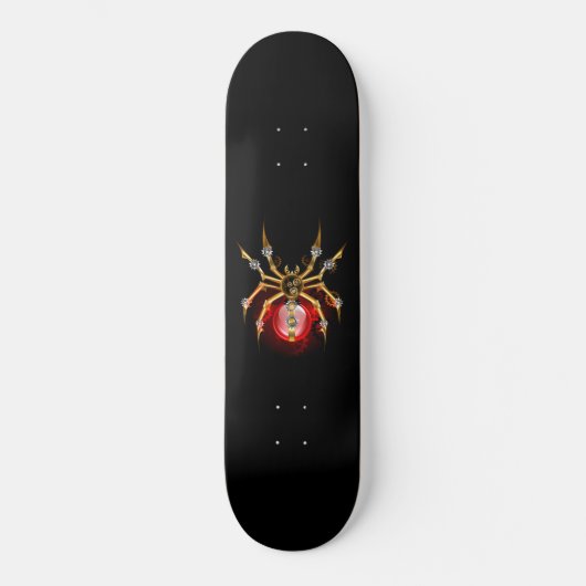 Skateboard Araignée en vapeur noire (Recto)