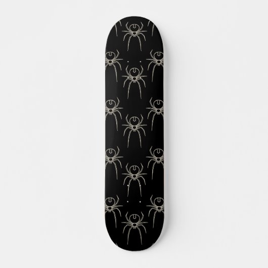Skateboard Araignée - Noir de chauve-souris et Blanc d'os (Devant)