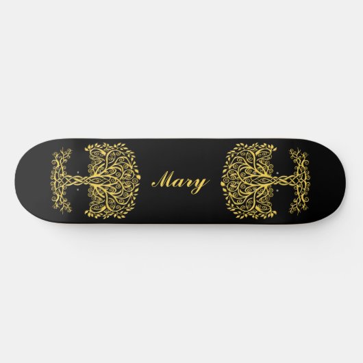 Skateboard Arbre Celtique Jaune (Horz)
