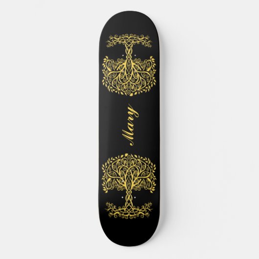 Skateboard Arbre Celtique Jaune (Recto)