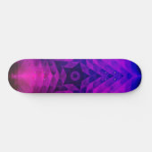 Skateboard Arbre de Noël Silhouette & Étoile violette Dégradé (Horz)