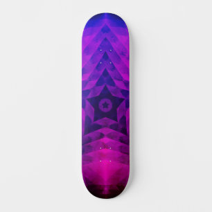 Skateboard Arbre de Noël Silhouette & Étoile violette Dégradé