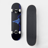 Skateboard arbre de Noël stylisé SlipperyJoe bleu brillant s (Recto)