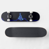 Skateboard arbre de Noël stylisé SlipperyJoe bleu brillant s (Horz)
