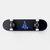 Skateboard arbre de Noël stylisé SlipperyJoe bleu brillant s (Horz)