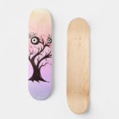 Skateboard Arbre fou Créature Encre Art Imaginaire rose (Recto)
