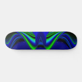 Skateboard Arc-en-ciel Abstrait en vert et bleu (Horz)