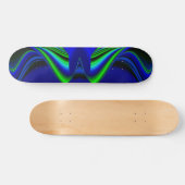 Skateboard Arc-en-ciel Abstrait en vert et bleu (Horz)