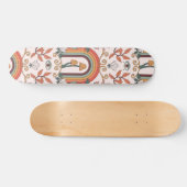 Skateboard Arc en ciel et champignons Art Nouveau Motif (Horz)