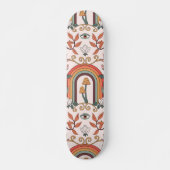Skateboard Arc en ciel et champignons Art Nouveau Motif (Devant)