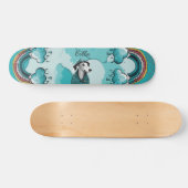 Skateboard Arc-en-ciel et chien (Horz)