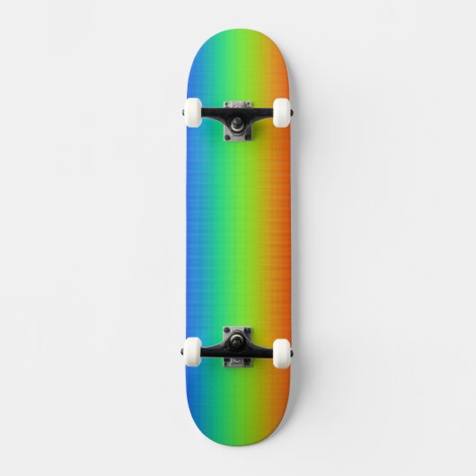 Skateboard Arc-en-ciel rouge orange jaune bleu bleu (Recto)