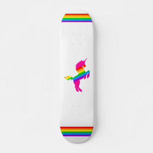 Skateboard ARC-EN-CIEL VINTAGE WHTE de LICORNE du TIGRE 80s