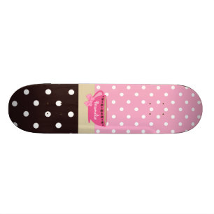 Skateboard Arc rose et Brown de tasse de thé Girly nom de