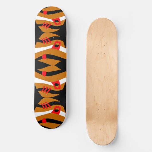 Skateboard Arche Abstraite Noé Caramel Rouge Blanc (Recto)