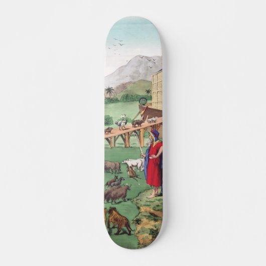 Skateboard Arche de Noé avec animaux (Devant)