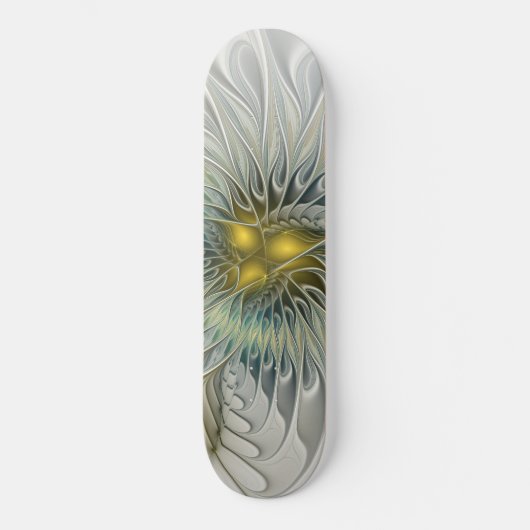 Skateboard Argent d'or Imaginaire Fractal abstrait Art (Recto)
