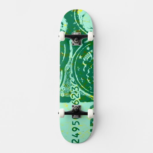 Skateboard Argent vert (Recto)