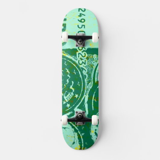 Skateboard Argent vert (Recto)