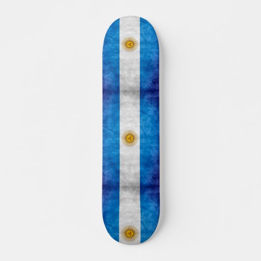 Skateboard Argentine Grunge Drapeau Personnalisé Pro Long Boa (Devant)