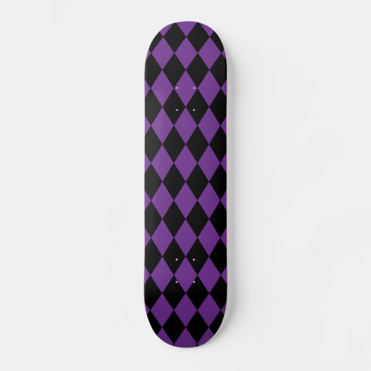 Skateboard Arlequin Raisin et Noir (Recto)