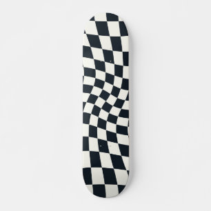 Skateboard Armoire Rétro Noir et Blanc Pastel Warboard