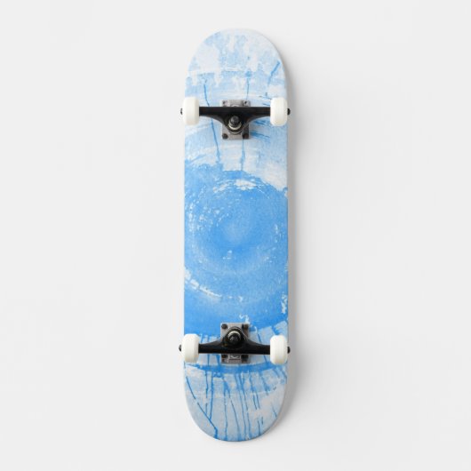 Skateboard Arrière - plan bleu abstrait d'aquarelle, texture (Recto)