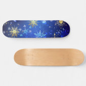 Skateboard Arrière - plan Bleu XMAS avec des flocons de neige (Horz)