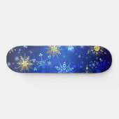 Skateboard Arrière - plan Bleu XMAS avec des flocons de neige (Horz)