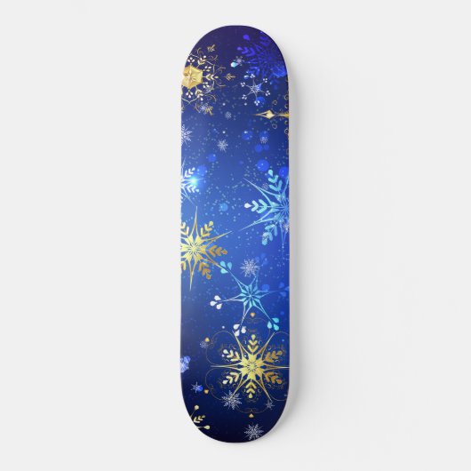 Skateboard Arrière - plan Bleu XMAS avec des flocons de neige (Recto)