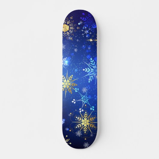 Skateboard Arrière - plan Bleu XMAS avec des flocons de neige (Devant)