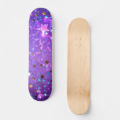 Skateboard Arrière - plan de feuille violet avec étoiles (Recto)