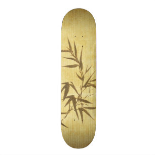 Skateboard Arrière - plan de papier en bambou souillé par