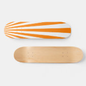 Skateboard Arrière - plan de rayons de soleil orange rétro (Horz)