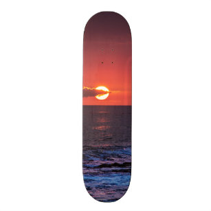 Skateboard Arrière - plan hawaïen tropical de coucher du