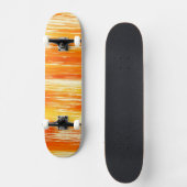 Skateboard Arrière - plan jaune abstrait d'aquarelle (Recto)