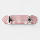 Skateboard Arrière - plan rose et blanc avec la dentelle (Horz)