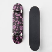 Skateboard Arrière - plan rose floral (Recto)