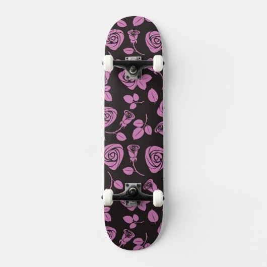 Skateboard Arrière - plan rose floral (Recto)